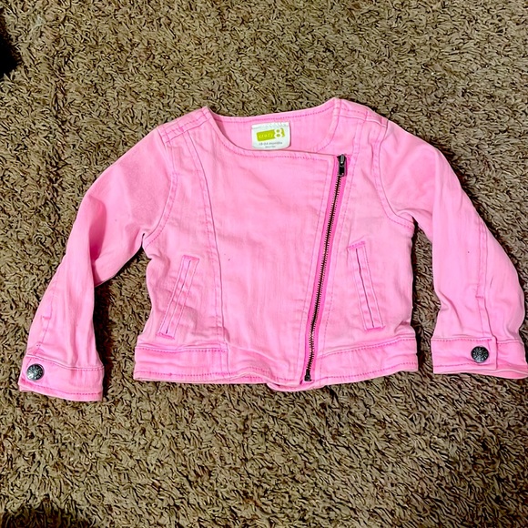 BABY GIRL HOT PINK JEAN JACKET - Picture 1 of 4